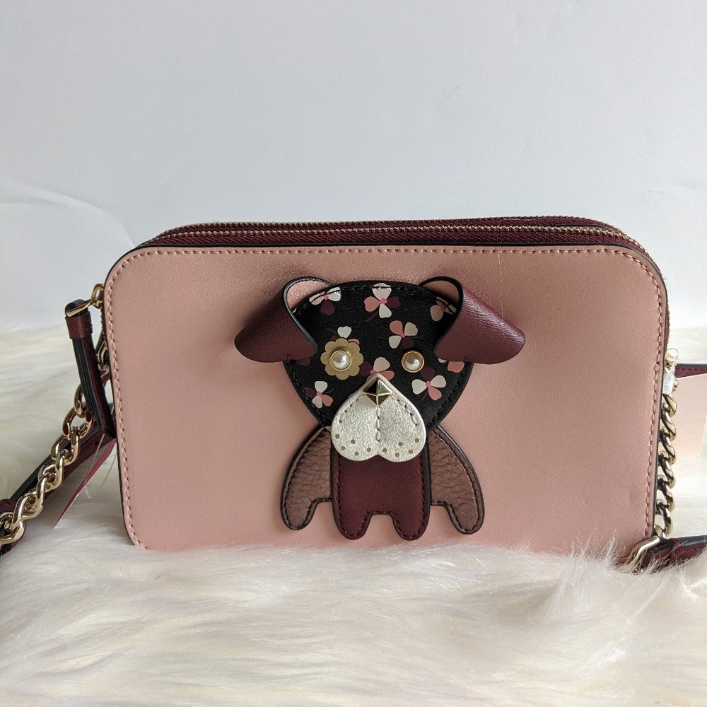 🔥🔥🔥 Spade Double Zip Small Floral Pup Crossbody